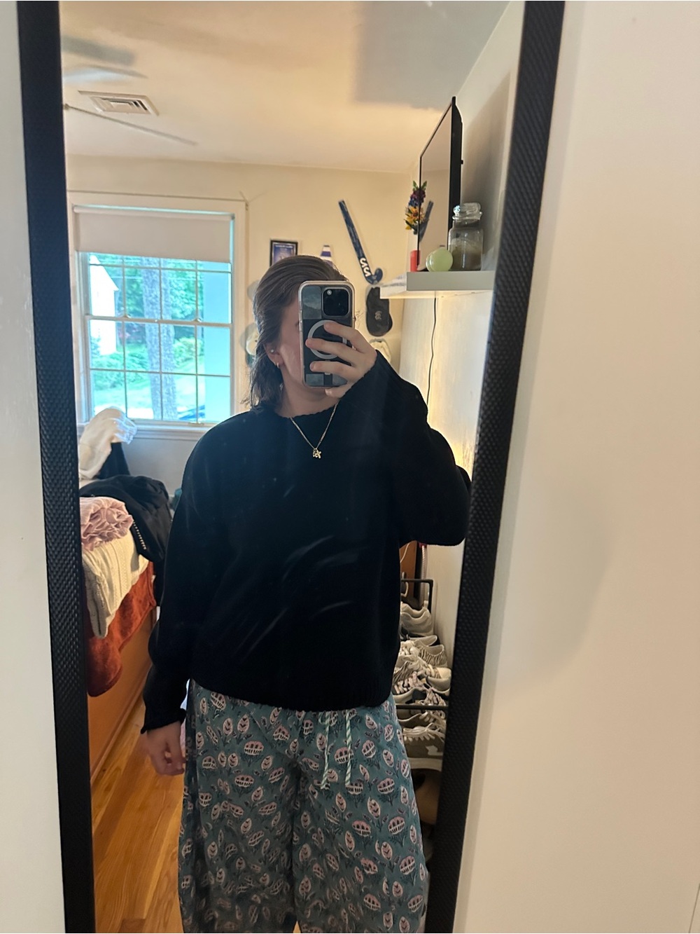 GAP Black Women's 100% Cotton Oversized Crewneck Sweater